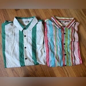 Hardaddy Mens XL Button Up Short Sleeve Hawaiian Paint Streaks Shirt BUNDLE (2)